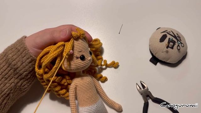 Amigurumi İnci Bebek Yapımı💕3/4 Eng Subtitles(hair,shoe,saç,ayakkabı) #amigurumidoll#amigurumitoys