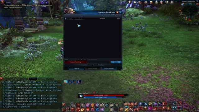 Tera Online поиск группы