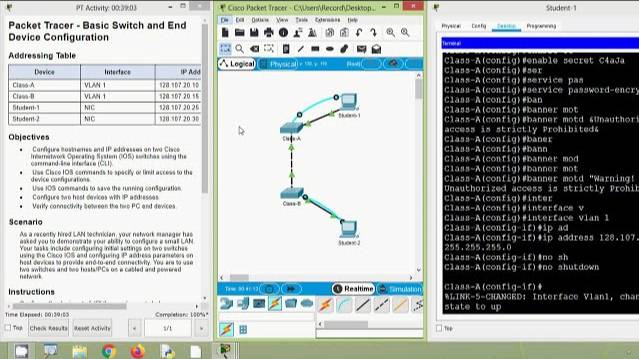 2.9.1 Packet Tracer - Basic Switch and End Device Configuration смотреть онлайн