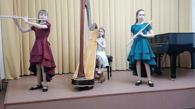 С. Канга "Одинокий путешественник" ансамбль арфа с флейтой смотреть онлайн