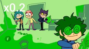 Зеленые очки на разных скоростях