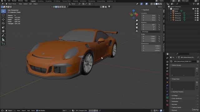 2. Importing And Rigging The Car In Blender