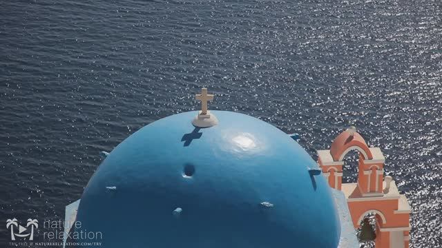 A Day in Santorini [Remastered] Greek Islands 1HR Nature Relaxation Film + Soothing Music смотреть онлайн