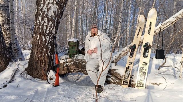 Охота на зайца тропим зайца на лыжах с подхода #ru_kompass #охота #иж27 #лыжи смотреть онлайн