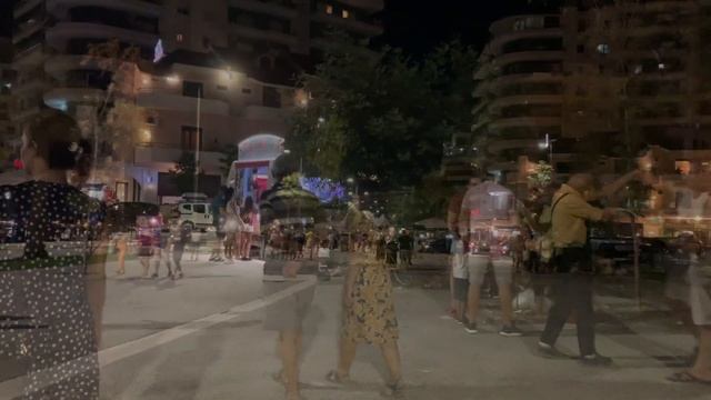 Albania, Vlore 4K Virtual City Walking Tour, Nigh Life. Албания, Влёра прогулка по ночному городу.