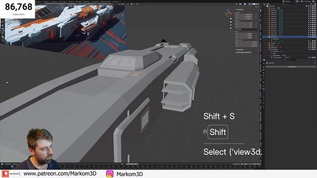 Crafting a Transport Spaceship from Concept Art in Blender смотреть онлайн