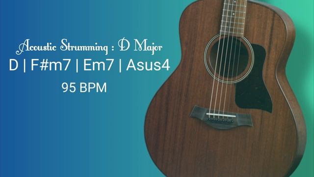 Acoustic Guitar Loop Strumming 95 BPM [D F#m7 Em7 Asus4 ] смотреть онлайн