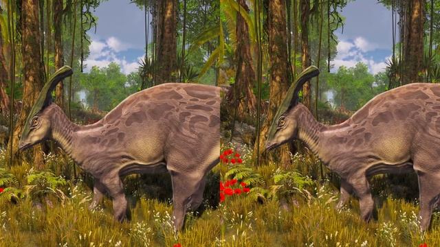 SBS 3D | Jurassic Encyclopedia #18 - Parasaurolophus dinosaur facts | Video for 3D GLASSES смотреть онлайн