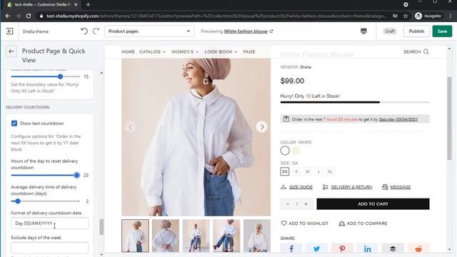 13.3. Product page: stock countdown, visitors, estimated delivery date @ Shella theme смотреть онлайн