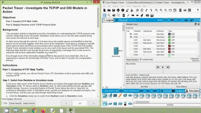 3.5.5 Packet Tracer - Investigate the TCP/IP and OSI Models in Action смотреть онлайн