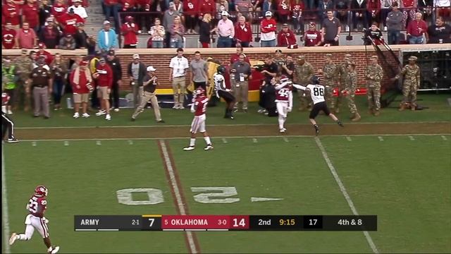 Army Football: Kell Walker Catch vs. Oklahoma 9-22-18 смотреть онлайн