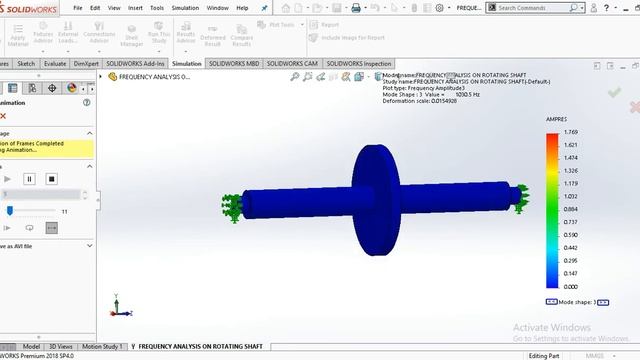 Performing Frequency Analysis on a Rotating Shaft Using Solidworks Simulation. смотреть онлайн