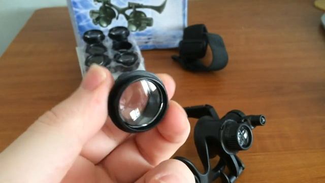 9892GJ Watch Repair Magnifier With 10X 15X 20X 25X 2 LED Lights