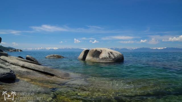 Relaxing Lake Tahoe Shoreline Waves - 4K Nature Scene with Water Sounds for Relaxation, Focus, Study смотреть онлайн