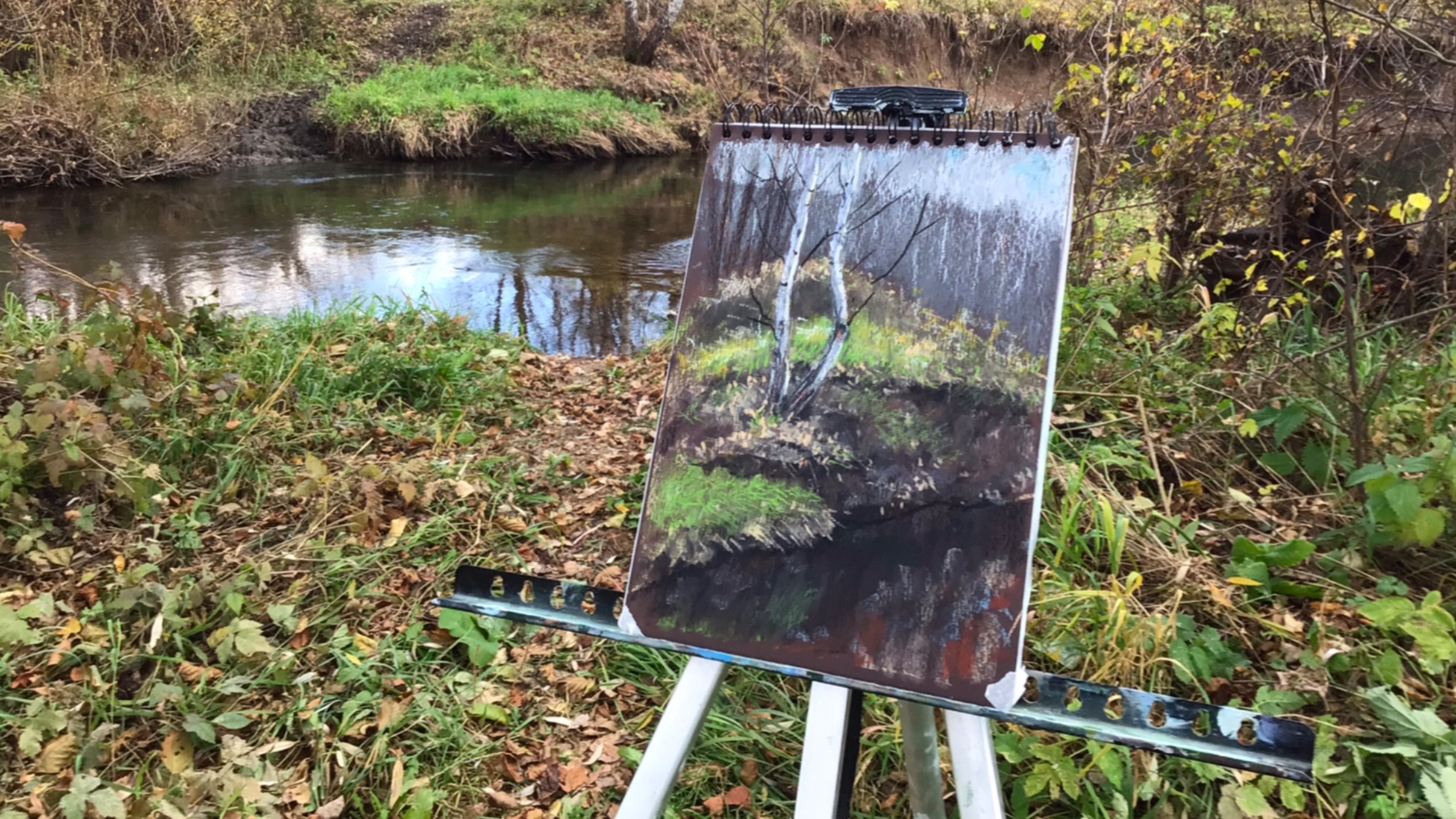🍁 Осенний пленэр масляной пастелью от Малевич 🍂 Oil Pastels