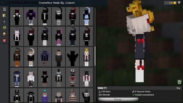 125+ Cosmetics Skin Pack MCBE/MCPE 1.19+ (Works On Hive!)
