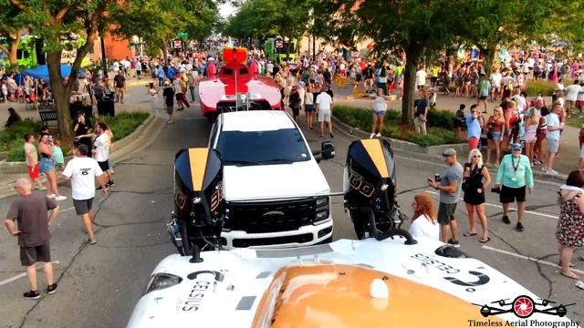Boat Parade Saturday Michigan City XINSURANCE Great Lakes Grand Prix Full Video 4K Drone Footage смотреть онлайн