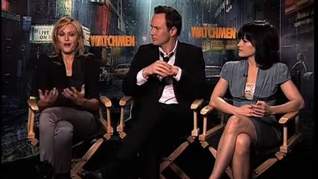 watchmen : malin akerman, patrick wilson & carla gugino interview смотреть онлайн
