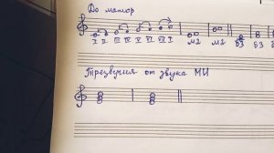 Построение мажор и минор трезвучия от звука