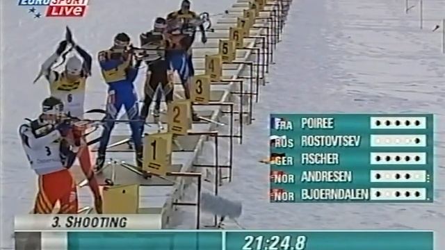 БИАТЛОН. КМ 2001-02. Эстерсунд (Швеция). Мужчины. Гонка преследования 12,5 км. Eurosport. 09.03.200 смотреть онлайн