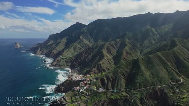 4K Bird’s Eye View of Spain’s Canary Islands ｜ 1HR Nature Film + Calming Music in 60FPS смотреть онлайн