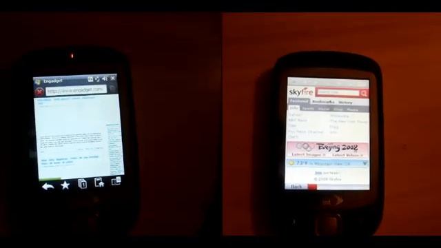 Skyfire beta vs Opera 9.5 (mobile browser battle) смотреть онлайн
