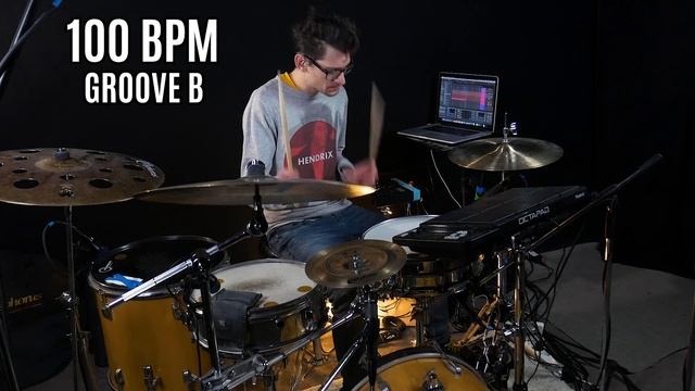 Basic Pop / Rock Drum Loop 100 BPM // The Hybrid Drummer смотреть онлайн
