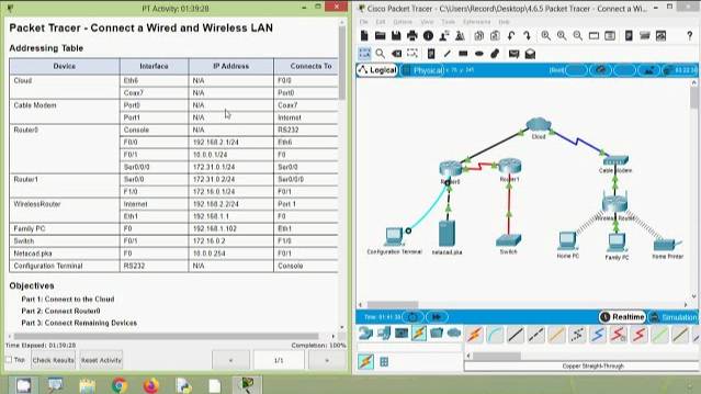 4.6.5 Packet Tracer - Connect a Wired and Wireless LAN смотреть онлайн