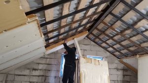 Утепление крыши гаража БУ PIR-ом