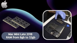 Mac Mini 2018 замена памяти с 8gb до 32gb, разборка