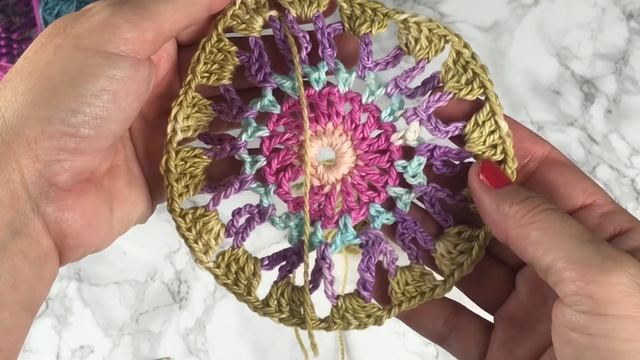 How to Crochet Mandala Wall Hanging Part 2 of 3 How to Crochet the Motif смотреть онлайн
