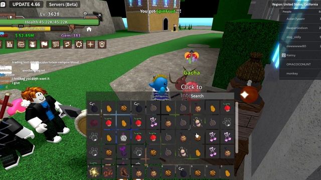 Spinning 250+ fruits in King Legacy смотреть онлайн