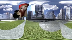 360° Happy Happy Happy Cat in CHASES YOU in CITY VR/4K