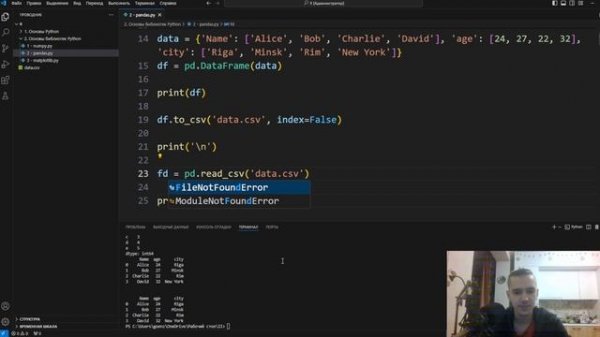 ОСНОВЫ БИБЛИОТЕК PYTHON | NYMPY PANDAS MATPLOTLIB | ПОДГОТОВКА К ИИ