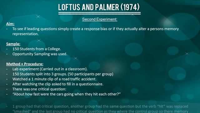 Loftus and Palmer смотреть онлайн