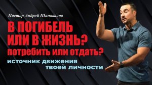 В ПОГИБЕЛЬ ИЛИ В ЖИЗНЬ_ Потребить или отдать. Источник движения твоей личности. Пастор А. Шаповалов.
