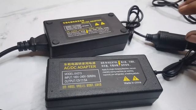 Adaptor Pompa Ban Mobil Adaptor Converter Adapter AC/DC 220V AC To 12V DC 5A Socket Lighter