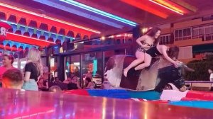 Last night crazy bull riding girl 🐂 |hot girl bull riding 🐂 |  benidorm bull | bull riding Highligh