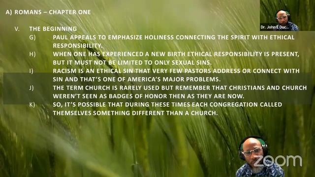 Wednesday Night Bible Study: "Intro to Romans Chapter 1" Dr John E Duckworth; April 6, 2022 смотреть онлайн