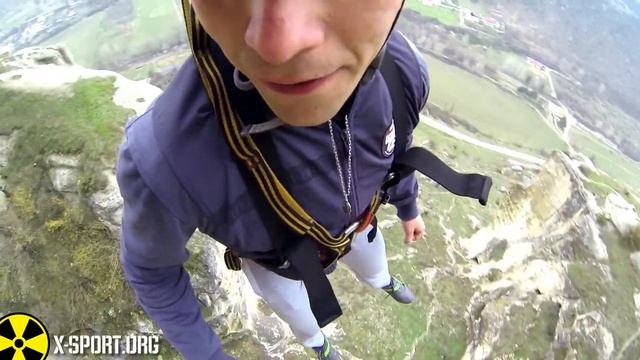 Прыжок с веревкой со скалы в Крыму, Качи-Кальон (команда X-Sport.org) 08.03.2014 - прыжок 1 смотреть онлайн