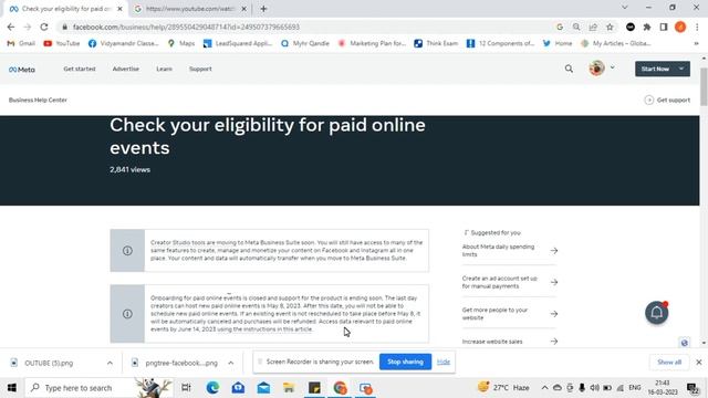 Facebook Online Events going to Closed Last day May 8, 2023 | Facebook page Monetization 2023. смотреть онлайн