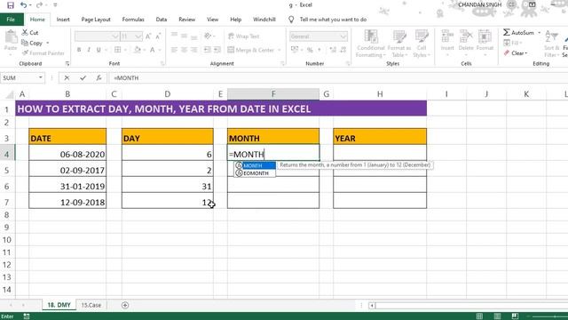 HOW TO EXTRACT DAY, MONTH, YEAR FROM DATE IN EXCEL смотреть онлайн