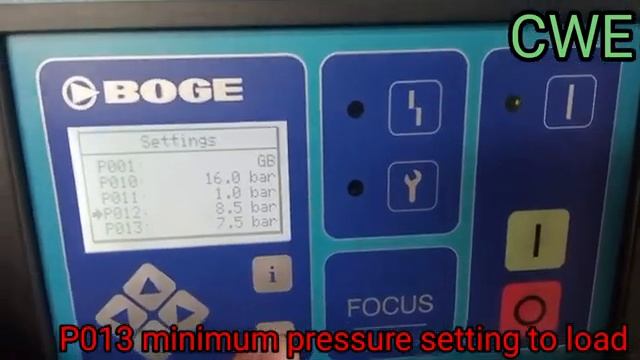 How to Boge air compressor load and unload pressure setting S 75-2.Minimum and maximum pressure set смотреть онлайн