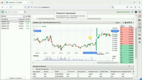 Инструкция по работе с аккаунтом webQUIK