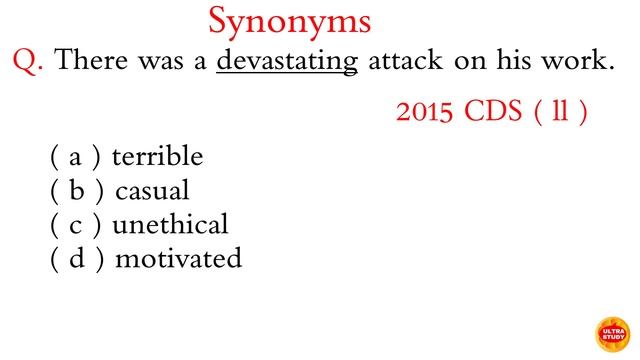 Synonyms l Solved Synonyms From Previous Year Question Papers l Part 1 смотреть онлайн
