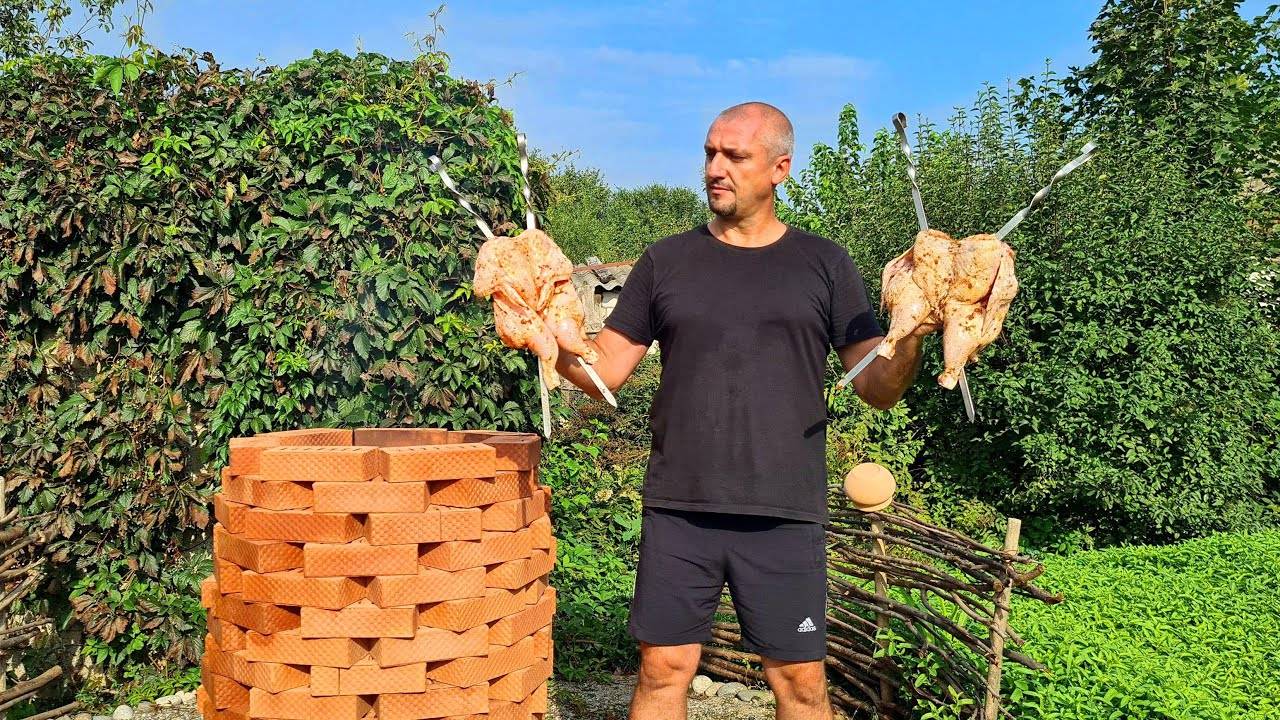 Зажарил курицу в самодельном тандыре. смотреть онлайн
