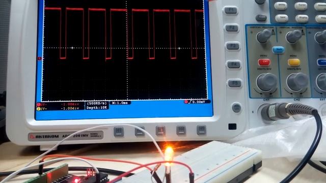 Демонстрация ШИМ сигнала на осцилографе смотреть онлайн