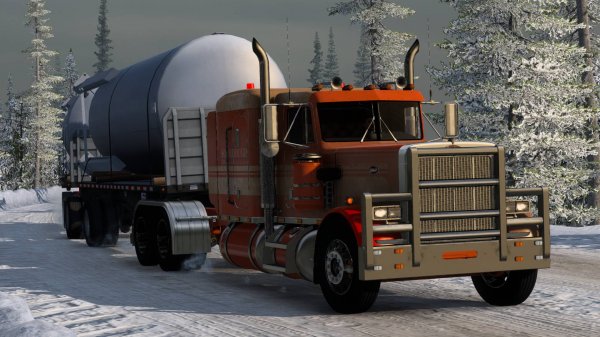 60 / ATS V1.50 / Peterbilt 359 / Работаем по Аляске. В "Fairbanks" с грузом из "Prudhoe Bay".