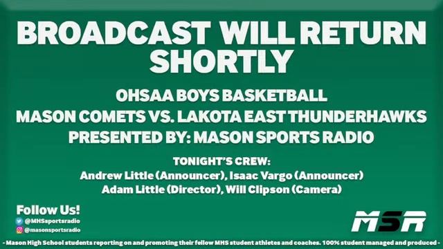 Mason vs. Lakota East - OHSAA Boys Basketball - Mason Sports Radio смотреть онлайн