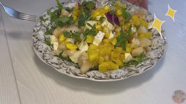 Салат 🥗, из запечённой тыквы, груши 🍐 и сыра "Фета " смотреть онлайн